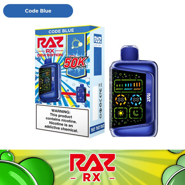 RAZ-RX50K-Box_Code-Blue-800x800__91957 RAZ RX50K Dew Edition Disposable - Image 1
